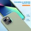 Miracase Designed for iPhone 13 Case, [Soft Anti-Scratch Microfiber Lining], Shockproof Liquid Silicone Rubber Phone Case Cover for 13 6.1 inch, Patina Green