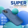 Miracase Designed for iPhone 13 Case, [Soft Anti-Scratch Microfiber Lining], Shockproof Liquid Silicone Rubber Phone Case Cover for 13 6.1 inch, Glass Blue