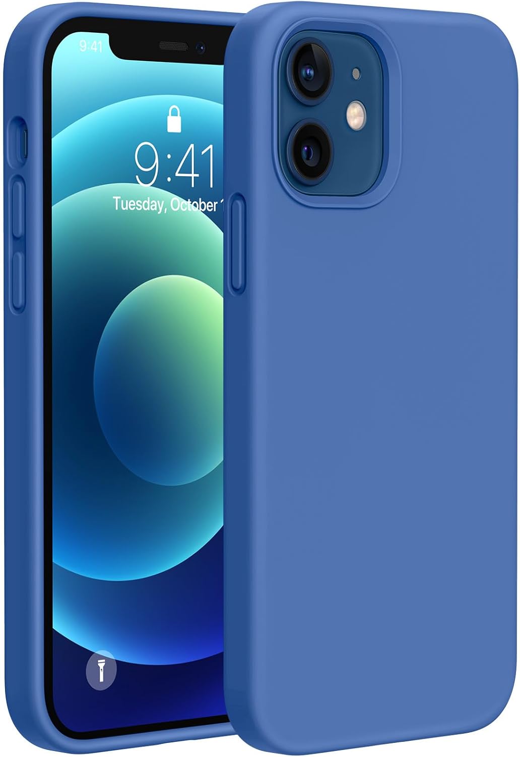 61B2novucHL._AC_SL1500_ Miracase Compatible with iPhone 12 Case and iPhone 12 Pro Case, Liquid Silicone Gel Rubber Full Body Protection Shockproof Drop Protection Phone Case for iPhone 12/12 Pro 6.1 inch, Sky Blue