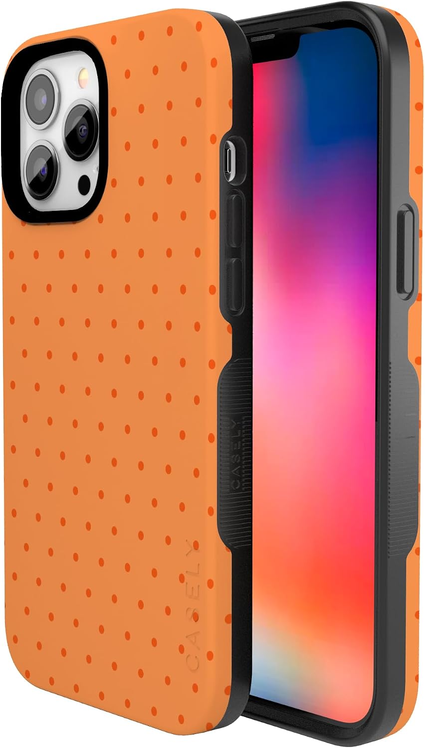 61BoZPKAj0L._AC_SL1500_ Casely iPhone 13 Pro Case | On the Dot | Orange Polka Dot | Bold Protective Design | Compatible with MagSafe