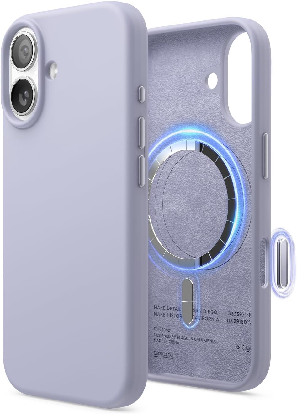 61Da3VzWSxL._AC_SL1500_ elago for iPhone 17 Case, Premium Magnetic Silicone Case, Compatible with MagSafe, Liquid Silicone Material, Protective Cover, Shockproof, Slim Phone, 6.3 inch (Purple)