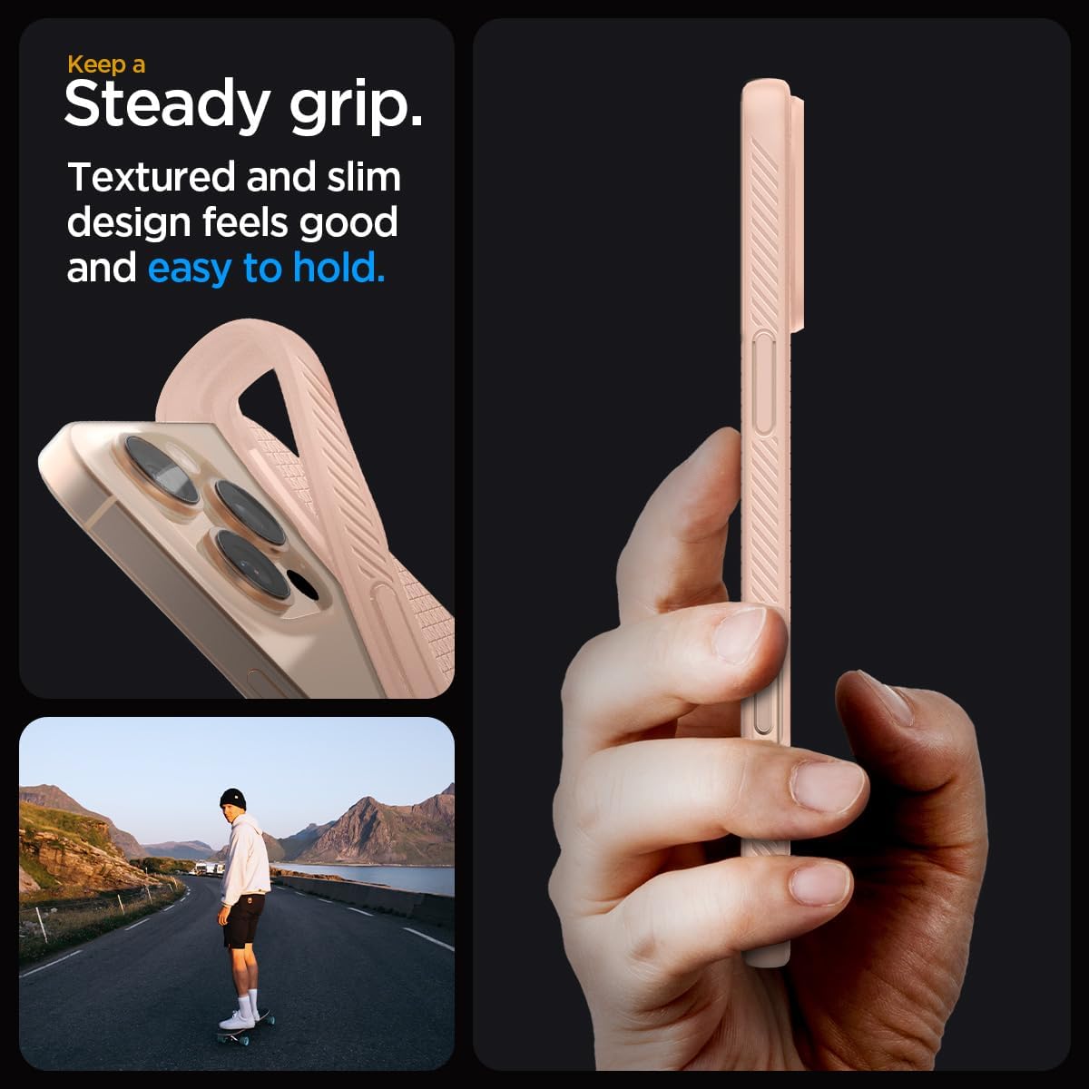 Spigen Liquid Air Designed for iPhone 16 Pro Case [NOT Compatible with MagSafe], [Military-Grade Protection] - Rose Titanium