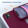 Miracase Designed for iPhone 11 Phone Case, with Screen Protector, Liquid Silicone Gel Rubber Drop Protection Shockproof Cover Phone Case for iPhone 11, Wine Red