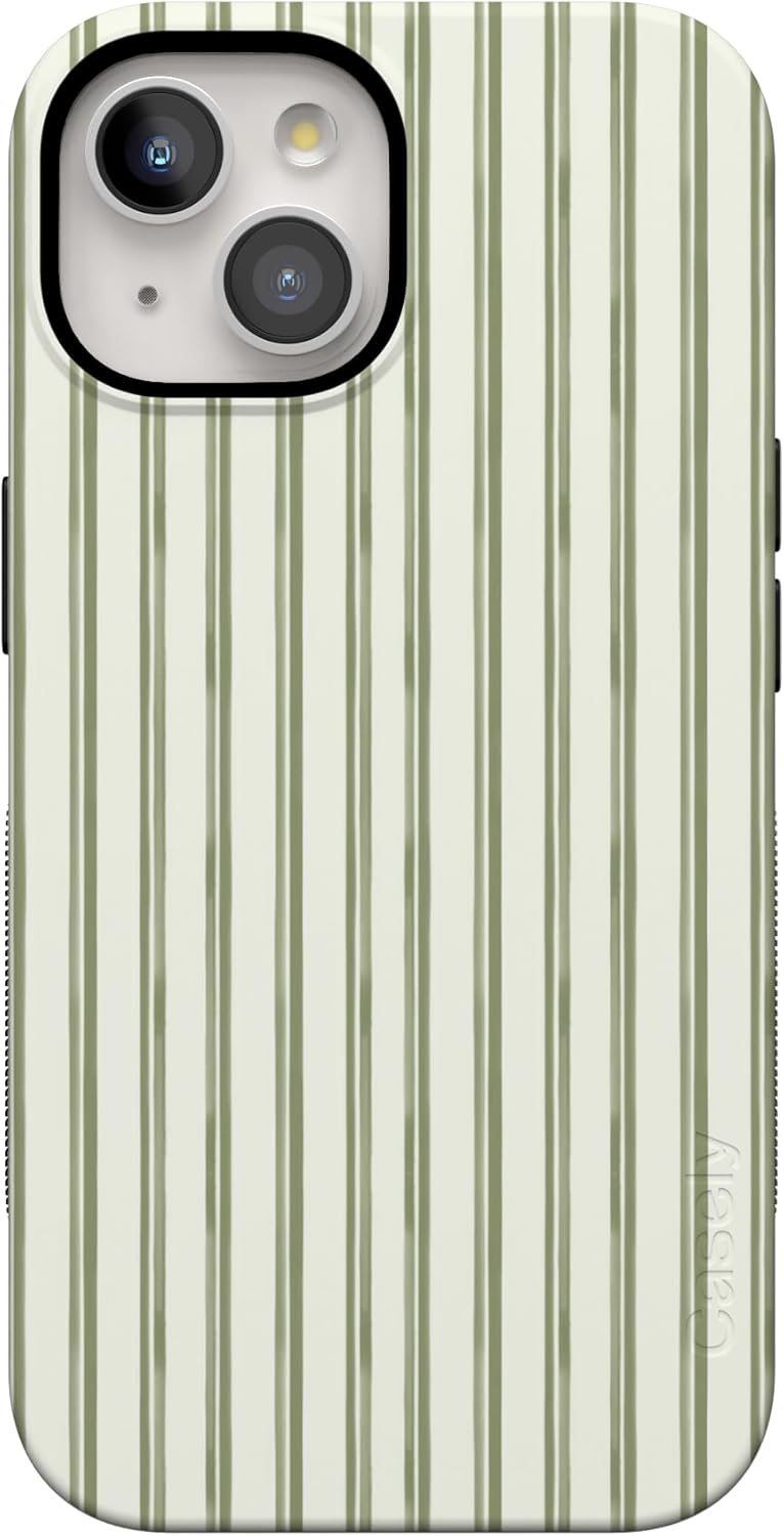 61EBVSvQmoL._AC_SL1500_ Casely iPhone 15 Case | Linen Stripe | The Boyfriend Collection | Bold Protective Design | Compatible with MagSafe