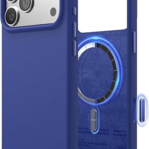 61EDjh8JZjL._AC_SL1500_ elago for iPhone 17 Pro Max Case, Premium Magnetic Silicone Case, Compatible with MagSafe, Liquid Silicone Material, Protective Cover, Shockproof, Slim Phone, 6.9 inch (Cobalt Blue)