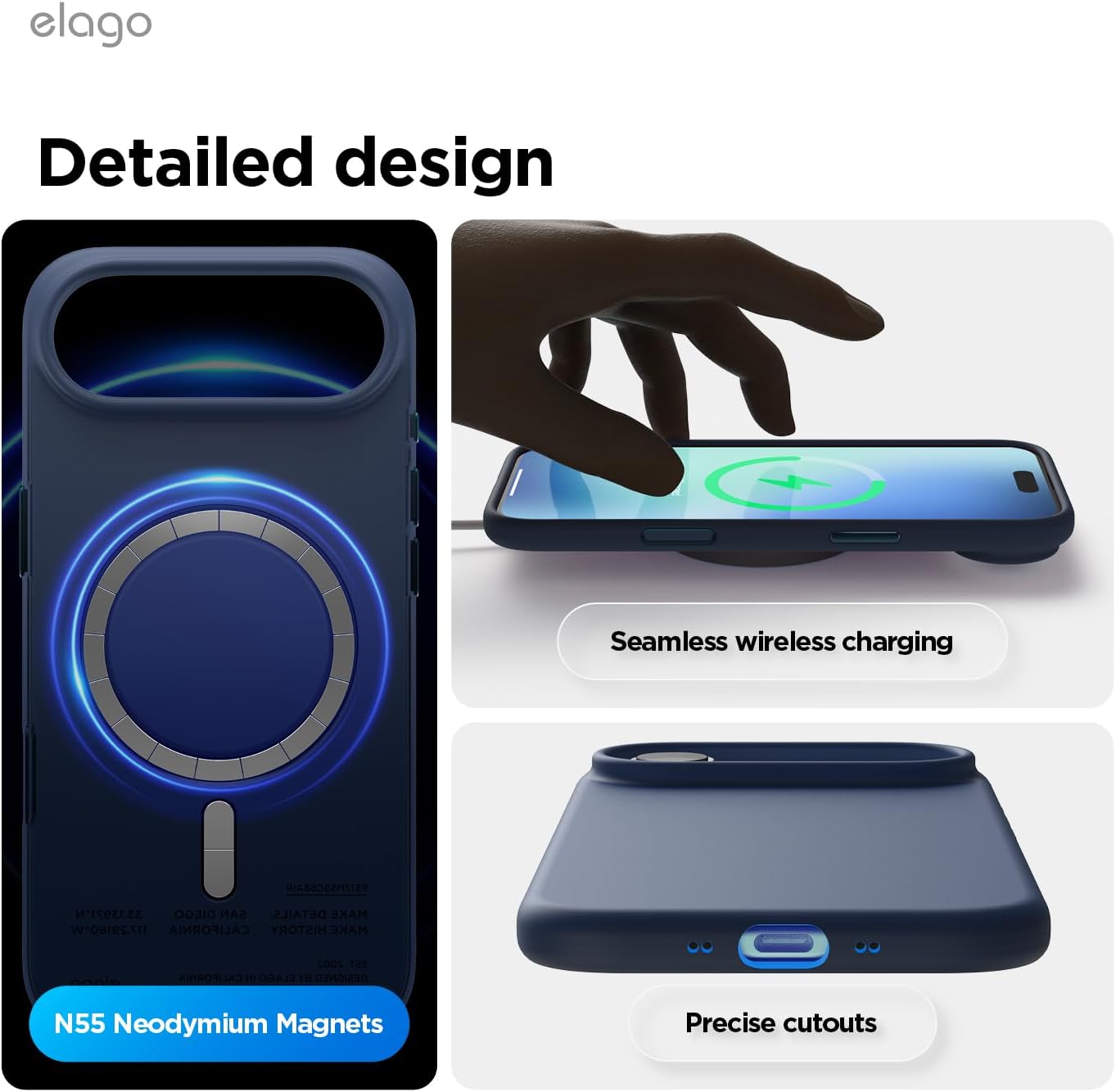 61F8tEfKxL._AC_SL1500_ elago for iPhone Air Case, Premium Magnetic Silicone Case, Compatible with MagSafe, Liquid Silicone Material, Protective Cover, Shockproof, Slim Phone, 6.5 inch (Jean Indigo)