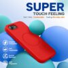 Miracase Magnetic for iPhone 17e Case & iPhone 16e Case, [Soft Anti-Scratch Microfiber Lining], Compatible with MagSafe, Silicone Shockproof Protection Phone Case for iPhone 17e/16e, Red