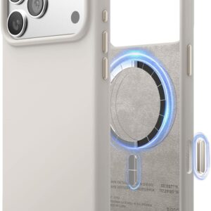 elago for iPhone 17 Pro Max Case, Premium Magnetic Silicone Case, Compatible with MagSafe, Liquid Silicone Material, Protective Cover, Shockproof, Slim Phone, 6.9 inch (Stone)