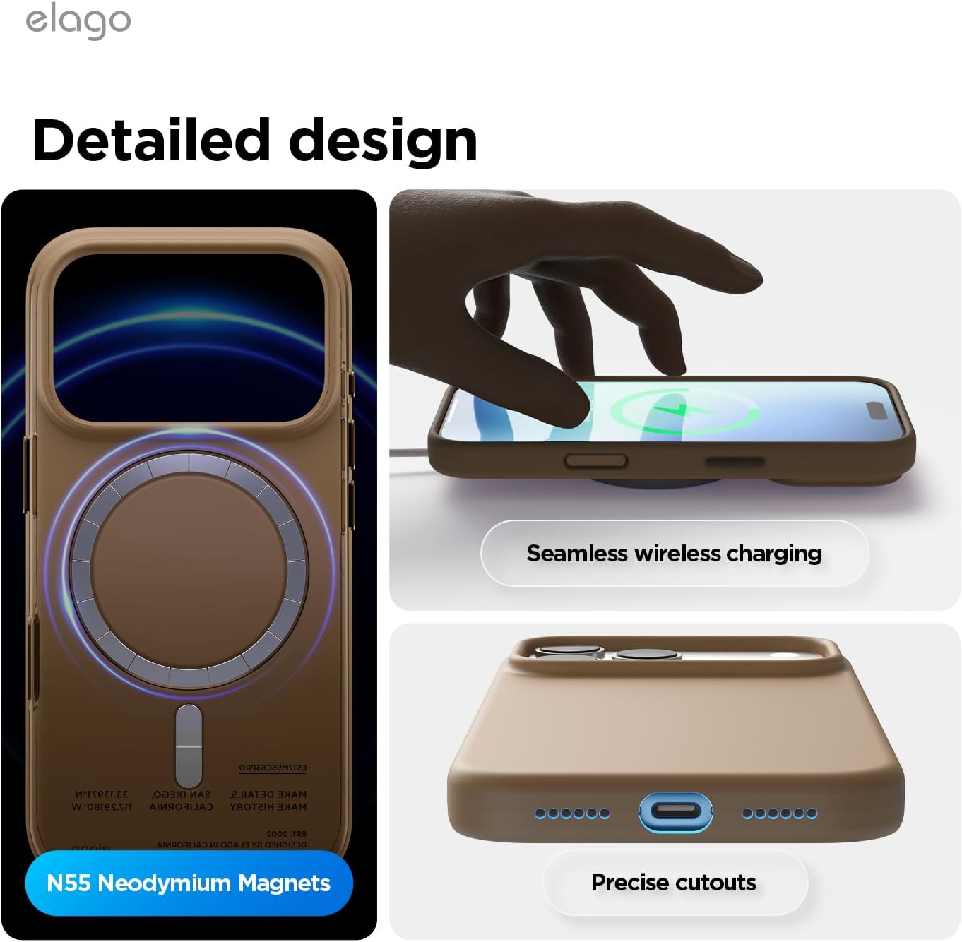 elago for iPhone 17 Pro Max Case, Premium Magnetic Silicone Case, Compatible with MagSafe, Liquid Silicone Material, Protective Cover, Shockproof, Slim Phone, 6.9 inch (Brown)