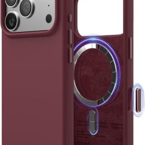 elago for iPhone 17 Pro Case, Premium Magnetic Silicone Case, Compatible with MagSafe, Liquid Silicone Material, Protective Cover, Shockproof, Slim Phone, 6.3 inch (Burgundy)