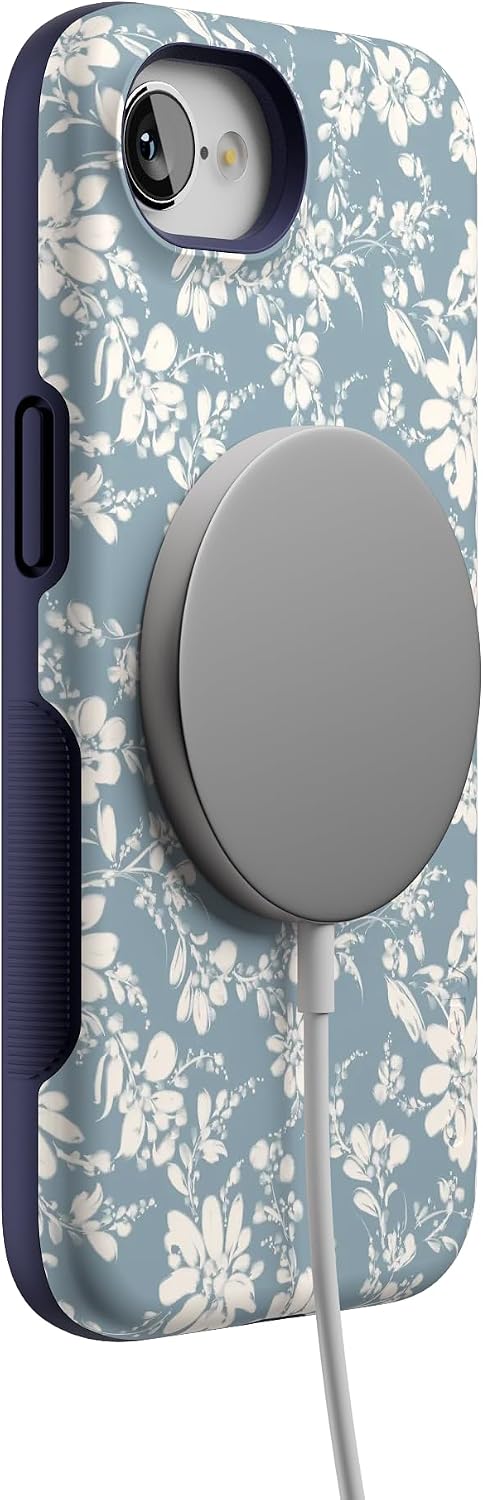 61GrpAEMRpL._AC_SL1500_ Casely iPhone 16e Case | Afternoon Tea | Blue Floral | Bold Protective Design | Compatible with MagSafe