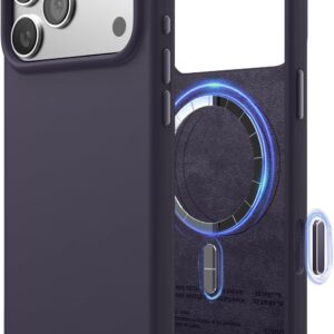 elago for iPhone 17 Pro Max Case, Premium Magnetic Silicone Case, Compatible with MagSafe, Liquid Silicone Material, Protective Cover, Shockproof, Slim Phone, 6.9 inch (Deep Purple)