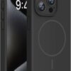 Miracase Magnetic for iPhone 15 Pro Case, [Soft Anti-Scratch Microfiber Lining], Compatible with MagSafe, Liquid Silicone Shockproof Drop Protection Phone Case for 15 Pro, Black