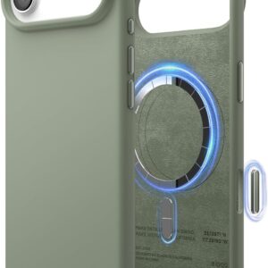 elago for iPhone 17 Pro Case, Premium Magnetic Silicone Case, Compatible with MagSafe, Liquid Silicone Material, Protective Cover, Shockproof, Slim Phone, 6.3 inch (Khaki Green)