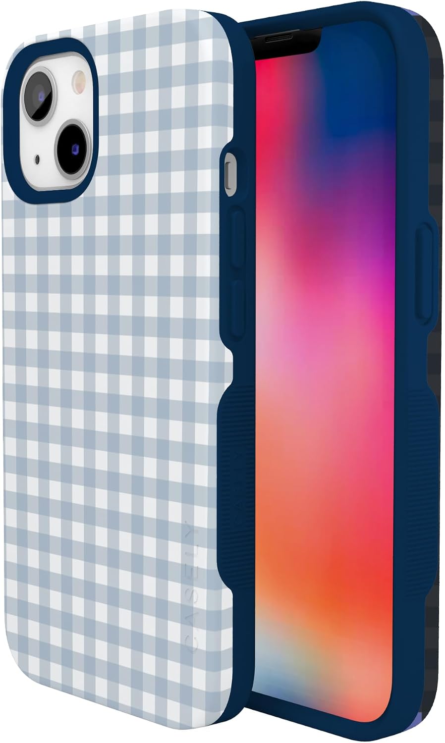61IzF-e2asL._AC_SL1500_ Casely iPhone 13 Mini Case | Pastel Picnic | Blue Gingham | Bold Protective Design | Compatible with MagSafe