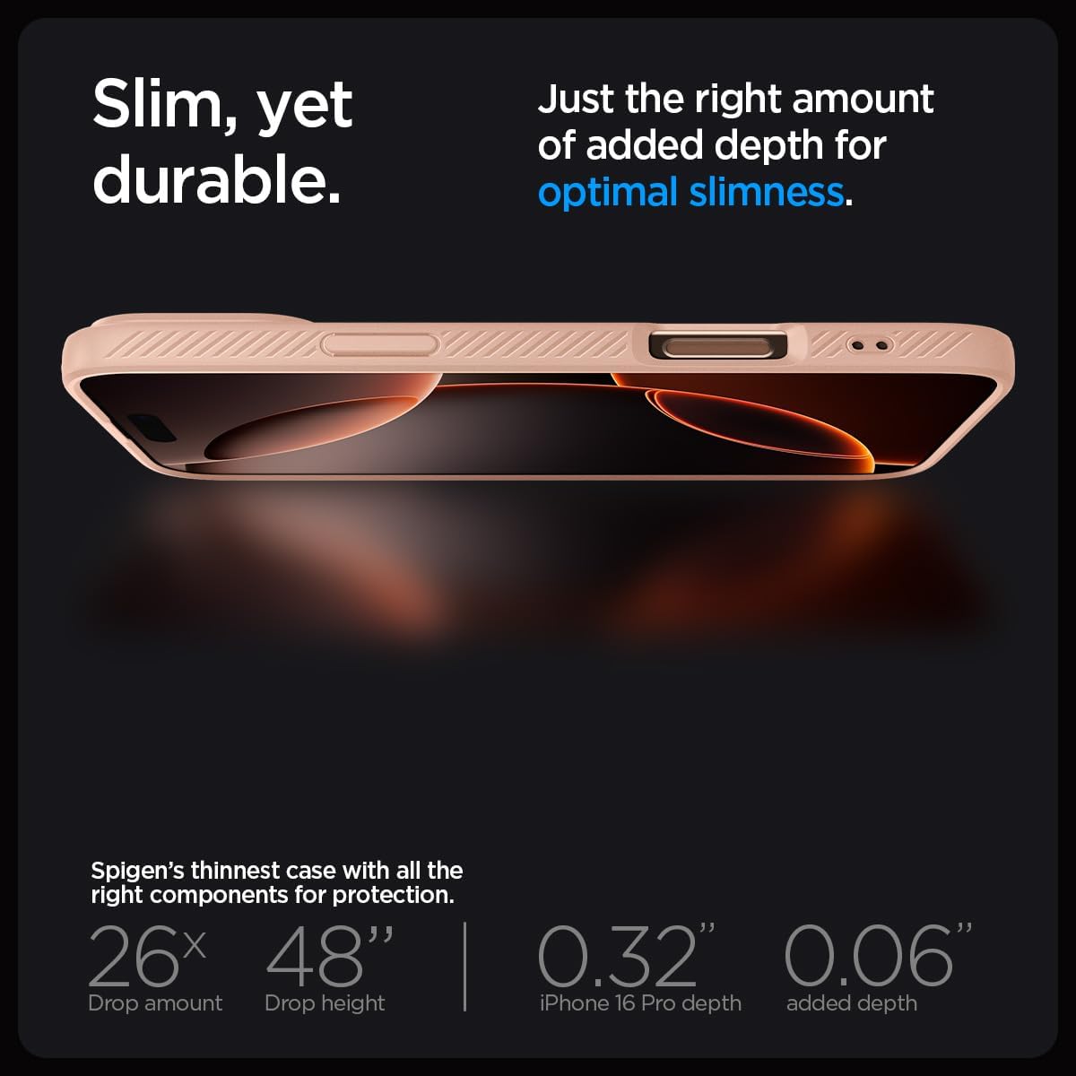 Spigen Liquid Air Designed for iPhone 16 Pro Case [NOT Compatible with MagSafe], [Military-Grade Protection] - Rose Titanium