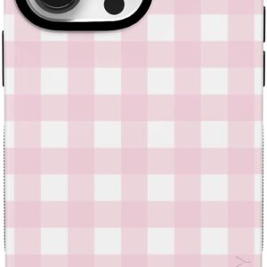 Casely iPhone 14 Pro Case | Pink Plaid | Sunday Best | Bold Protective Design | Compatible with MagSafe