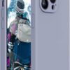 Miracase Designed for iPhone 14 Pro Case, [Upgraded Camera Protection], Shockproof Liquid Silicone Rubber Phone Case Cover for 14 Pro 6.1 inch, Lavender Gray