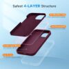Miracase Designed for iPhone 13 Case, [Soft Anti-Scratch Microfiber Lining], Shockproof Liquid Silicone Rubber Phone Case Cover for 13 6.1 inch, Wine Red