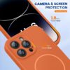 Miracase Magnetic for iPhone 14 Pro Max Case, [Soft Anti-Scratch Microfiber Lining], Compatible with MagSafe, Silicone Shockproof Protection Phone Case for iPhone 14 Pro Max,Orange