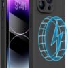 Miracase Designed for iPhone 14 Pro Case, Compatible with Magsafe, Shockproof Liquid Silicone Rubber Phone Case Cover for 14 Pro 6.1 inch, Black Magnetic