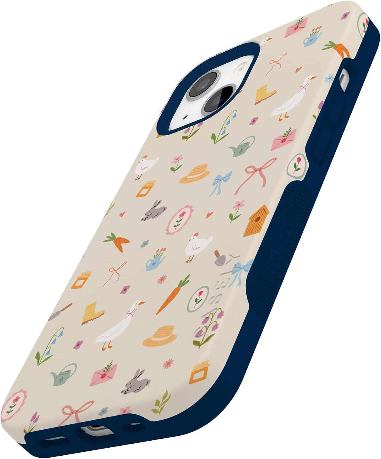 61Kidr8eCOL._AC_SL1500_ Casely iPhone 13 Mini Case | Hoppy Garden | Spring Things | Bold Protective Design | Compatible with MagSafe