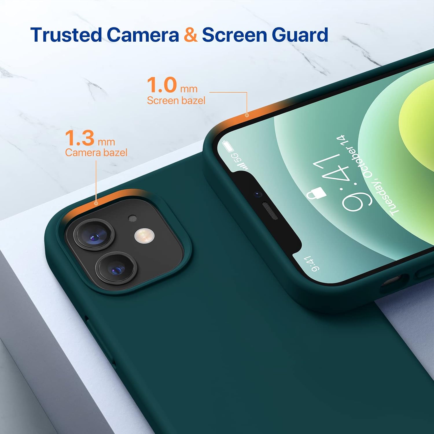 61LAhXBxkxL._AC_SL1500_ Miracase Compatible with iPhone 12 Case and iPhone 12 Pro Case, Liquid Silicone Gel Rubber Full Body Protection Shockproof Drop Protection Phone Case for iPhone 12/12 Pro 6.1 inch, Teal