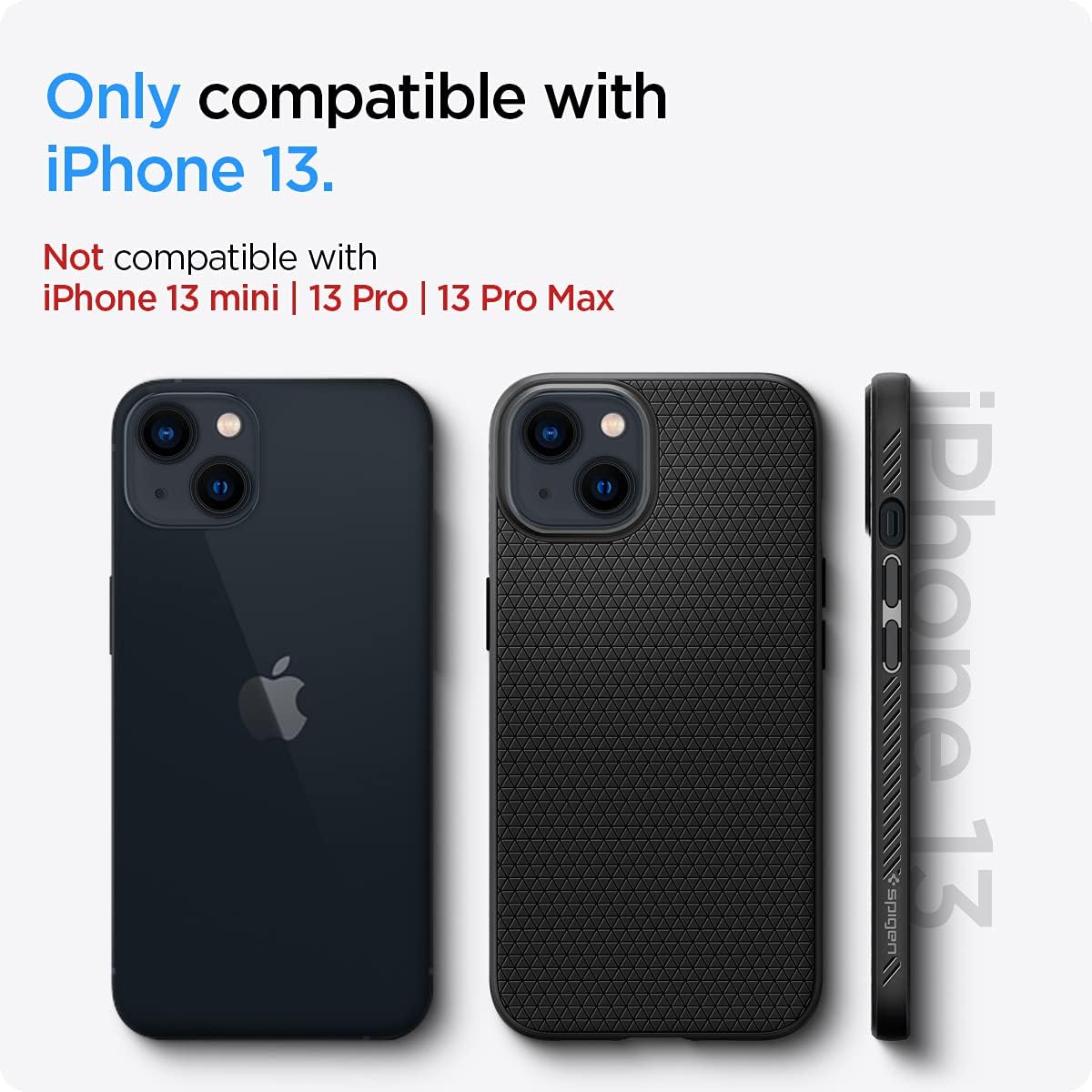 61LAjXyKIzL._AC_SL1200_ Spigen Liquid Air Designed for iPhone 13 Case (2021) - Matte Black