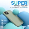 Miracase Designed for iPhone 13 Case, [Soft Anti-Scratch Microfiber Lining], Shockproof Liquid Silicone Rubber Phone Case Cover for 13 6.1 inch, Patina Green