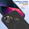 Miracase Magnetic for iPhone 13 Case, [Soft Anti-Scratch Microfiber Lining], Compatible with MagSafe, Liquid Silicone Case Shockproof Drop Protection Phone Case for 13, Black Magnetic
