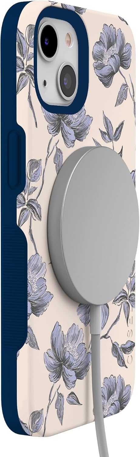 61Mf8bsYKsL._AC_SL1500_ Casely iPhone 13 Case | Ink & Iris | Vintage Floral | Bold Protective Design | Compatible with MagSafe