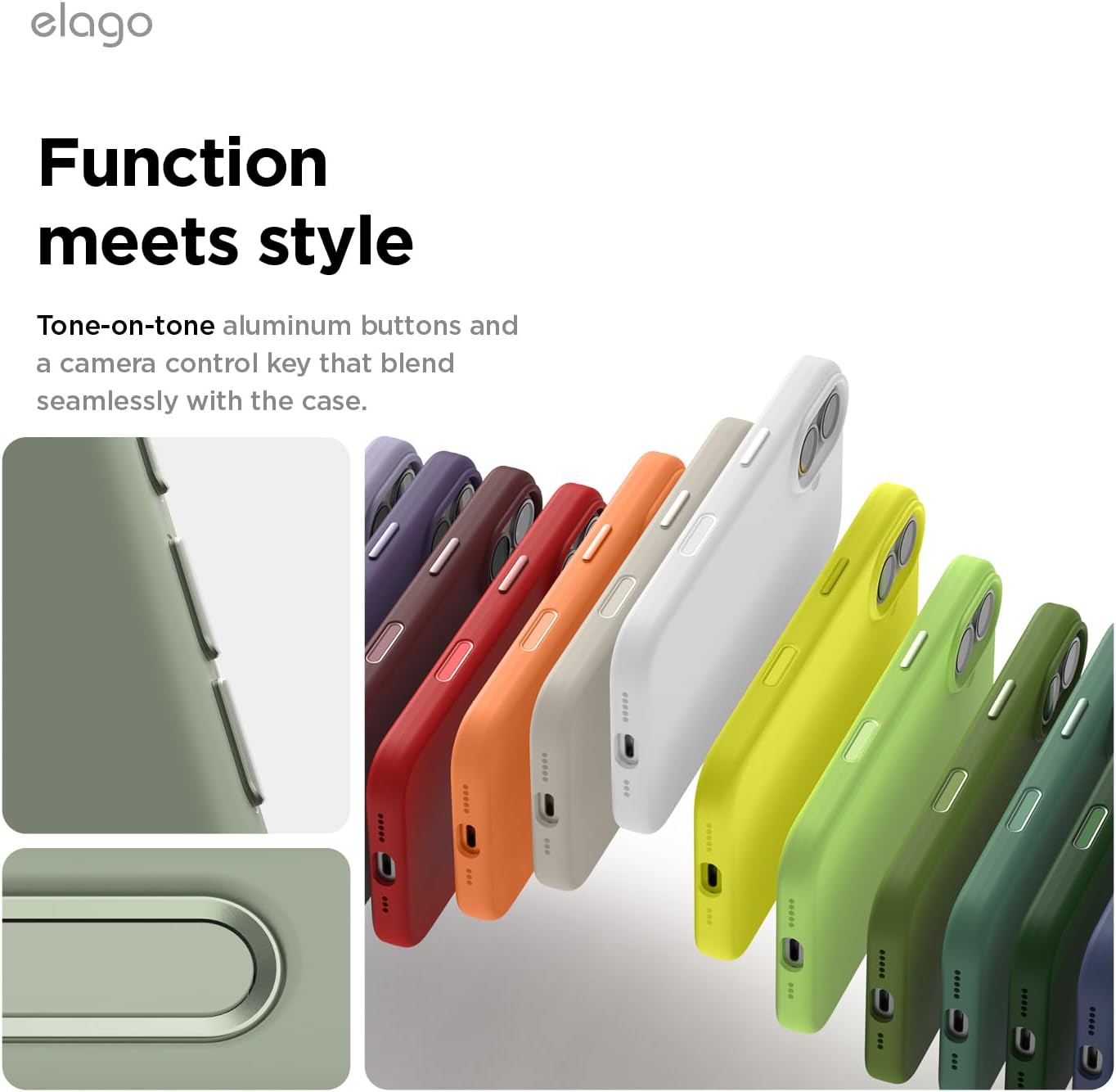elago for iPhone 17 Case, Premium Magnetic Silicone Case, Compatible with MagSafe, Liquid Silicone Material, Protective Cover, Shockproof, Slim Phone, 6.3 inch (Khaki Green)