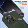 Miracase Magnetic for iPhone 16 Pro Max Case, [Soft Anti-Scratch Microfiber Lining], Compatible with MagSafe, Liquid Silicone Case Shockproof Drop Protection Phone Case for 16 ProMax,Dark Green