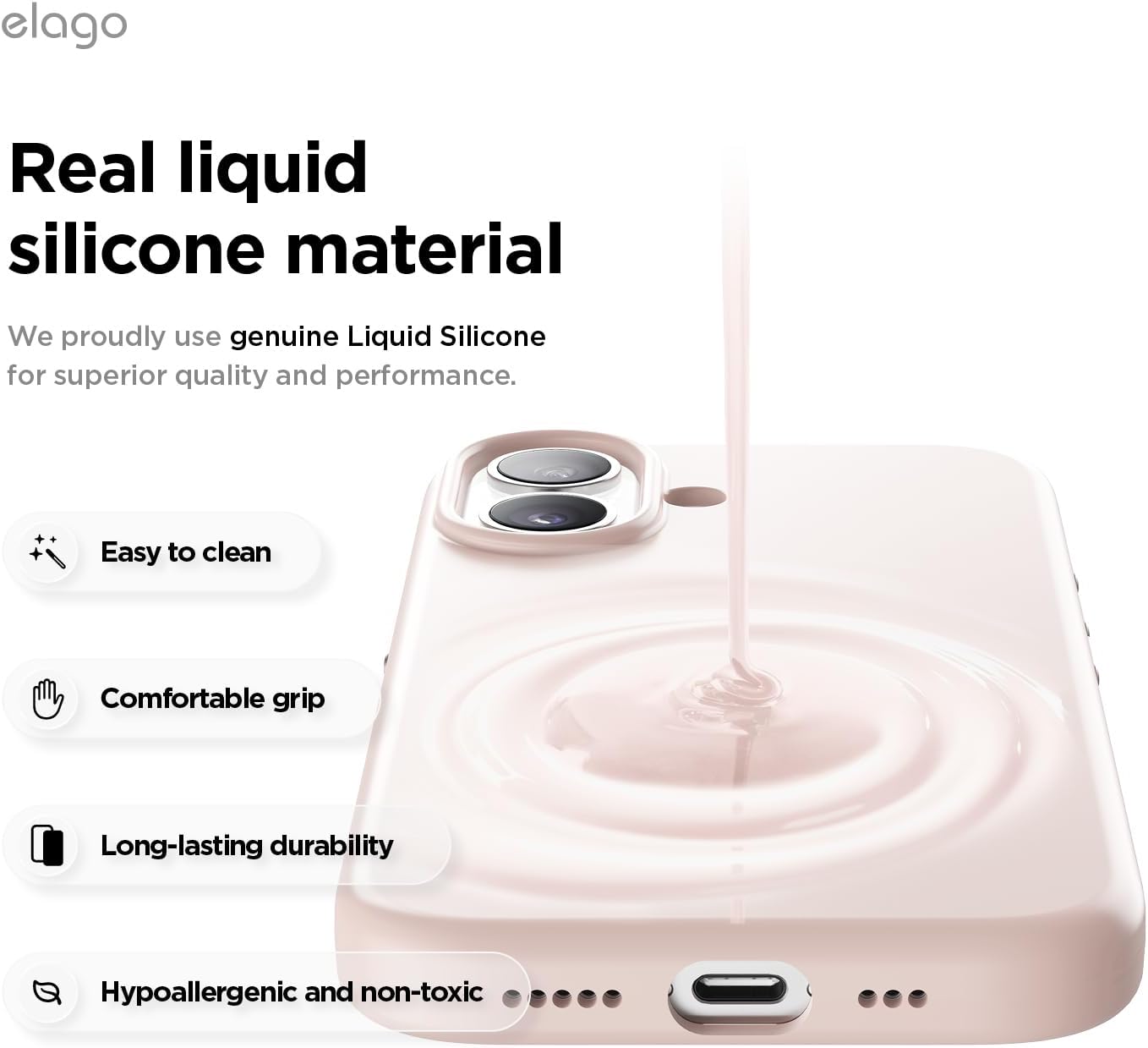 61OIgJEDwIL._AC_SL1500_ elago for iPhone 17 Case, Premium Magnetic Silicone Case, Compatible with MagSafe, Liquid Silicone Material, Protective Cover, Shockproof, Slim Phone, 6.3 inch (Lovely Pink)