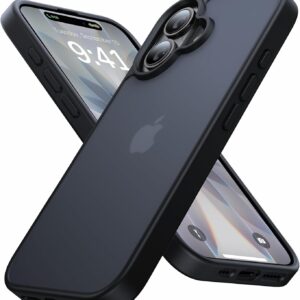 Eastinbox for iPhone 17 Case [16FT Military Grade Shockproof], Anti-Slip Anti-Scratch, Slim Translucent Frosted Matte Phone Cover, Case for i Phone17 6.3", Black
