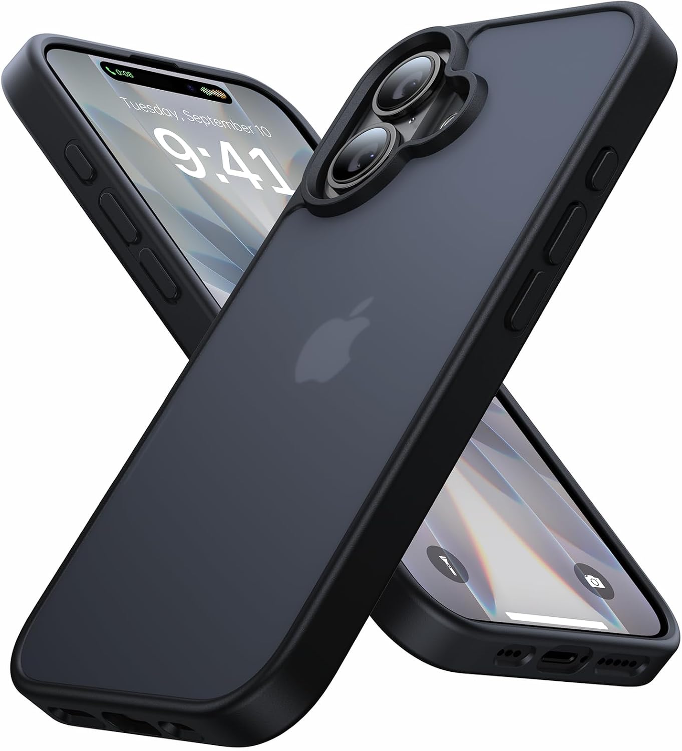 Eastinbox for iPhone 17 Case [16FT Military Grade Shockproof], Anti-Slip Anti-Scratch, Slim Translucent Frosted Matte Phone Cover, Case for i Phone17 6.3", Black