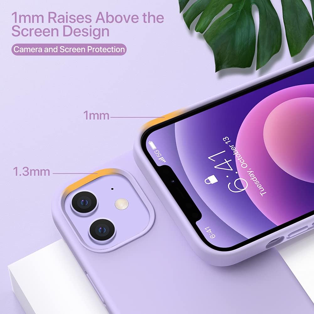 61PSsA2k8cS._AC_SL1001_ Miracase Compatible with iPhone 12 Case and iPhone 12 Pro Case, Liquid Silicone Gel Rubber Full Body Protection Shockproof Drop Protection Phone Case for iPhone 12/12 Pro 6.1 inch, Violet