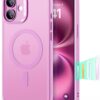 61PWvQ0JMiL._AC_SL1500_ ESR for iPhone 16 Plus Case, Camera Control Cover, Compatible with MagSafe, Shockproof Military-Grade Protection, Magnetic Phone Case for iPhone 16 Plus Case, Classic Hybrid Case, Frosted Pink