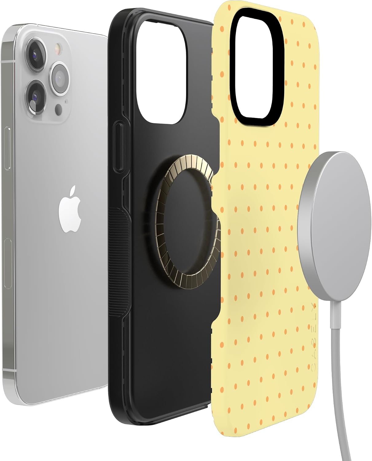 61PYBoSSpeL._AC_SL1500_ Casely iPhone 13 Pro Max Case | On the Dot | Yellow Polka Dot | Bold Protective Design | Compatible with MagSafe