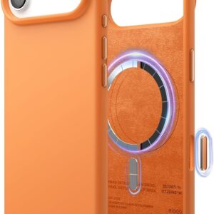 61PiZ7VlCjL._AC_SL1500_ elago for iPhone Air Case, Premium Magnetic Silicone Case, Compatible with MagSafe, Liquid Silicone Material, Protective Cover, Shockproof, Slim Phone, 6.5 inch (Orange)