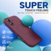 Miracase Compatible with iPhone 16 Case, [Soft Anti-Scratch Microfiber Lining], Compatible with MagSafe, Liquid Silicone Case Shockproof Drop Protection Phone Case for 16,Wine Red