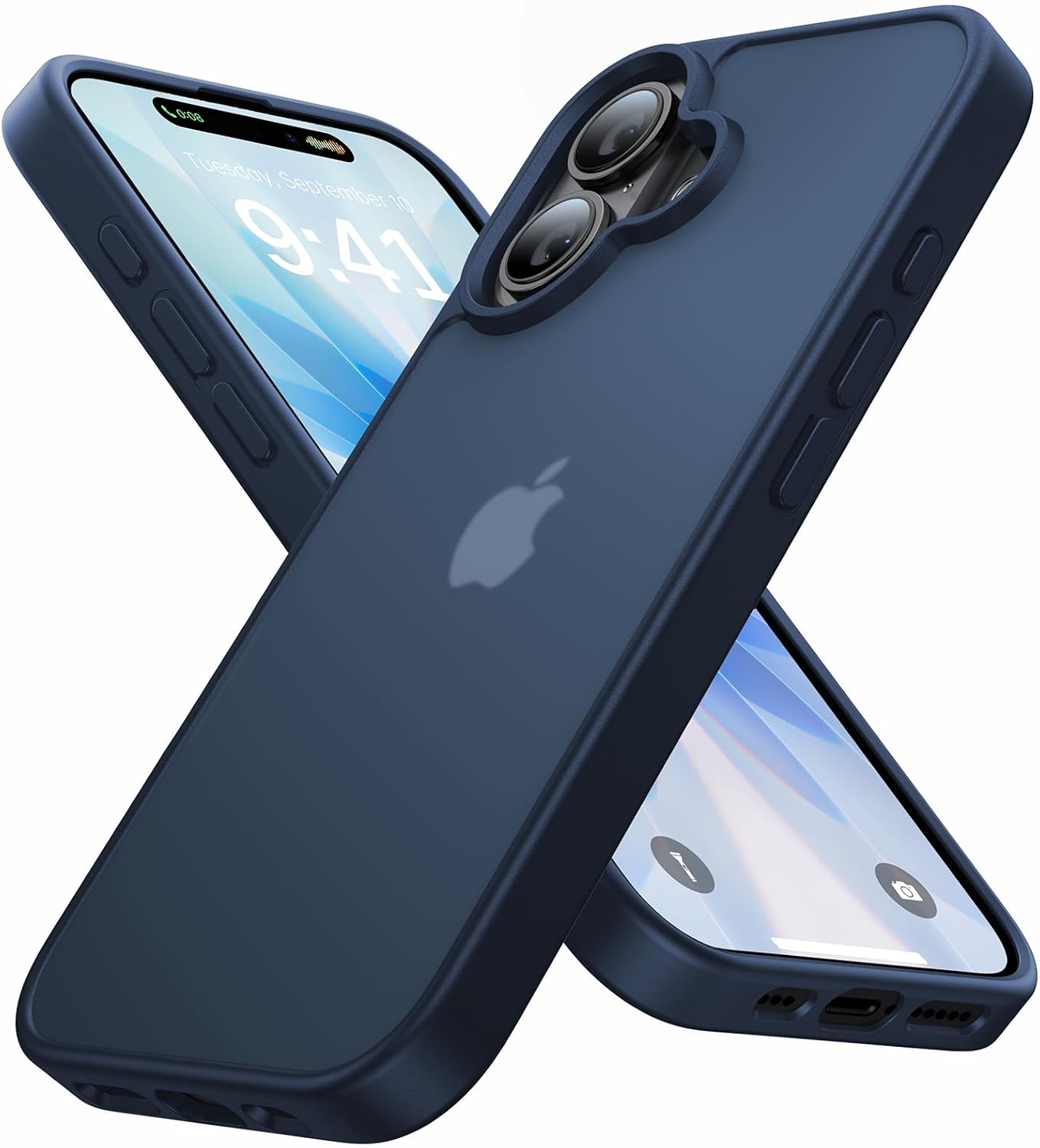 Eastinbox for iPhone 17 Case [16FT Military Grade Shockproof], Anti-Slip Anti-Scratch, Slim Translucent Frosted Matte Phone Cover, Case for i Phone17 6.3", Blue