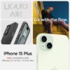 Spigen Liquid Air Designed for iPhone 15 Plus Case (2023) [Military-Grade Protection] - Matte Black