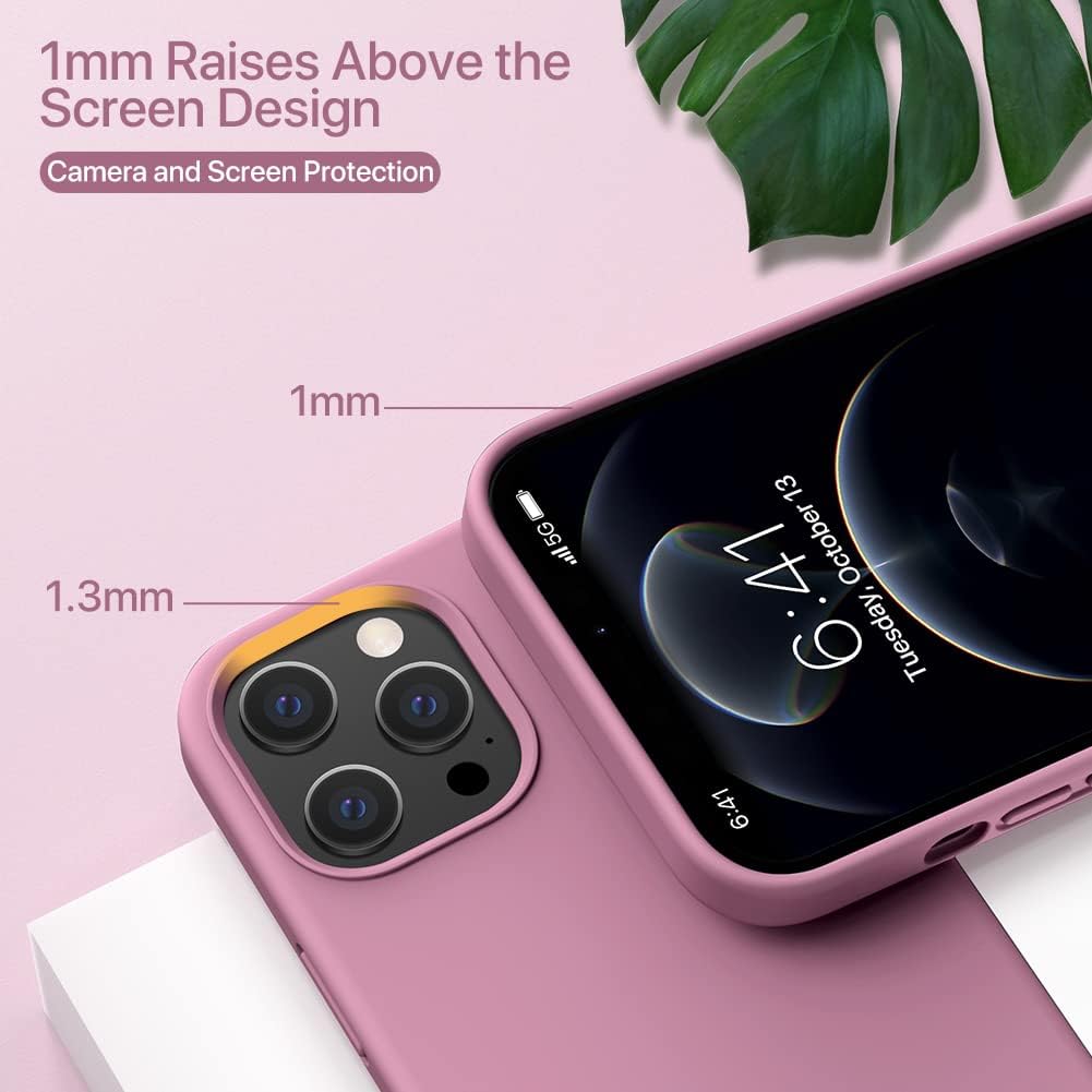 Miracase Compatible with iPhone 12 Pro Max Case, [Soft Anti-Scratch Microfiber Lining], Liquid Silicone Case Gel Rubber Shockproof Drop Protection Phone Case for 12 Pro Max, Blackcurrant