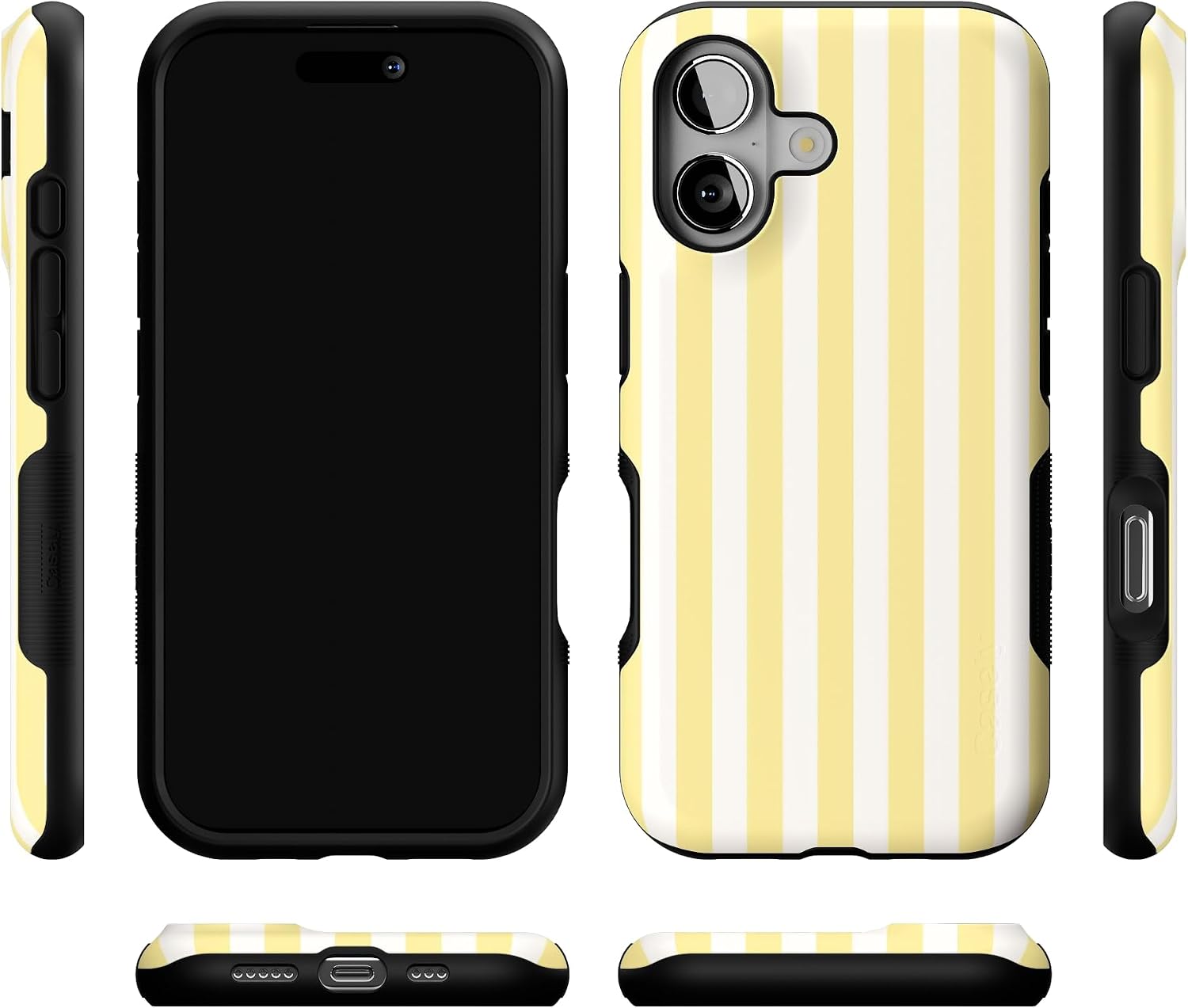 61RKtb1TXdL._AC_SL1500_ Casely iPhone 17 Case | Butter Yellow Stripes | Sunday Best | Bold Protective Design | Compatible with MagSafe