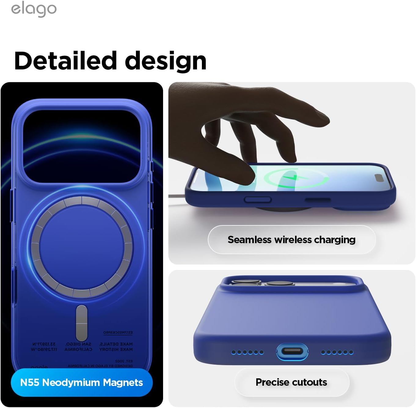 61RedhqThOL._AC_SL1500_ elago for iPhone 17 Pro Max Case, Premium Magnetic Silicone Case, Compatible with MagSafe, Liquid Silicone Material, Protective Cover, Shockproof, Slim Phone, 6.9 inch (Cobalt Blue)