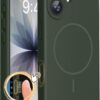 61Rf1jIL-yL._AC_SL1500_ Miracase Magnetic for iPhone 17 Case, Compatible with MagSafe, Integrated Silicone Camera Control Cover, 3.0mm Thicken Shockproof Drop Protection Phone Case for 17,Dark Green