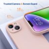Miracase Designed for iPhone 14 Case, [Upgraded Enhanced Camera Protection], Shockproof Liquid Silicone Case with Microfiber Lining, 6.1 inch, Sand Pink