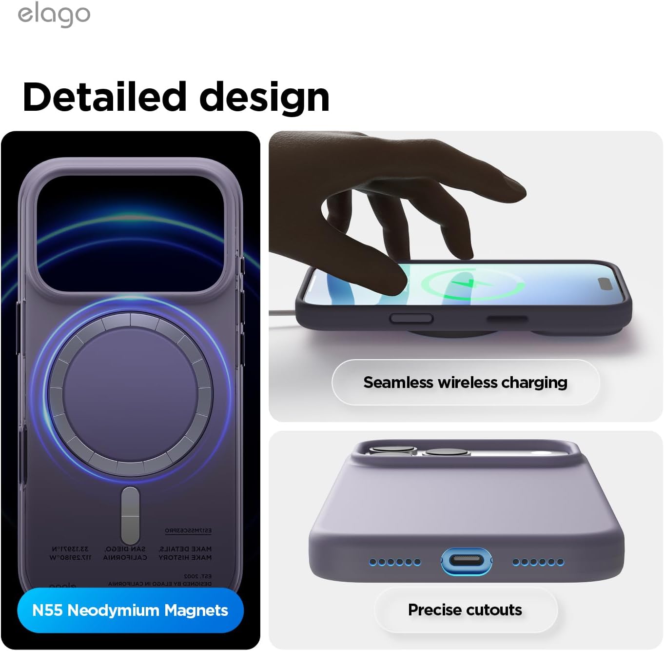 61RidvVmRxL._AC_SL1500_ elago for iPhone 17 Pro Max Case, Premium Magnetic Silicone Case, Compatible with MagSafe, Liquid Silicone Material, Protective Cover, Shockproof, Slim Phone, 6.9 inch (Deep Lavender)