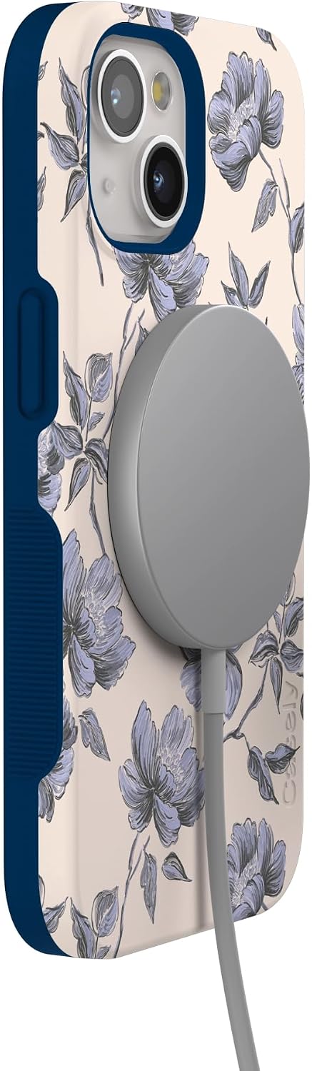 61RlpS1OKcL._AC_SL1500_ Casely iPhone 15 Case | Ink & Iris | Vintage Floral | Bold Protective Design | Compatible with MagSafe